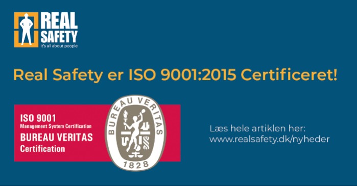 Real Safety er blevet ISO 9001 Certificeret!